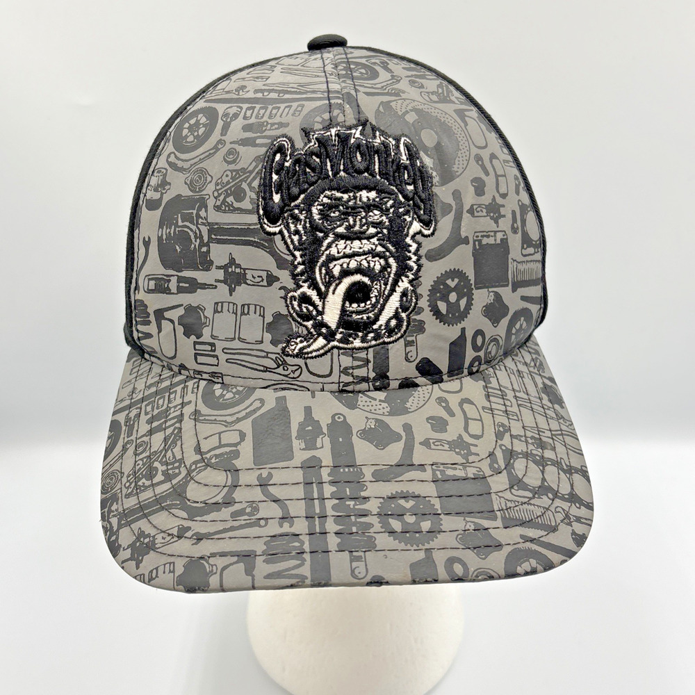 Gas Monkey Garage Snapback Hat Cap Black and Silver